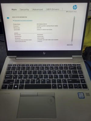 HP EliteBook 840 G5 i5-8250U@1.6GHz 8GB RAM No OS/HD *BIOS/Read* | C936