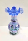 Fenton 1999 Blue Harmony Iridized Glass Vase Limited Edition Messenger