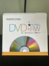 7 Pack Memorex DVD+RW Blank Discs 4x 4.7GB 120 Min