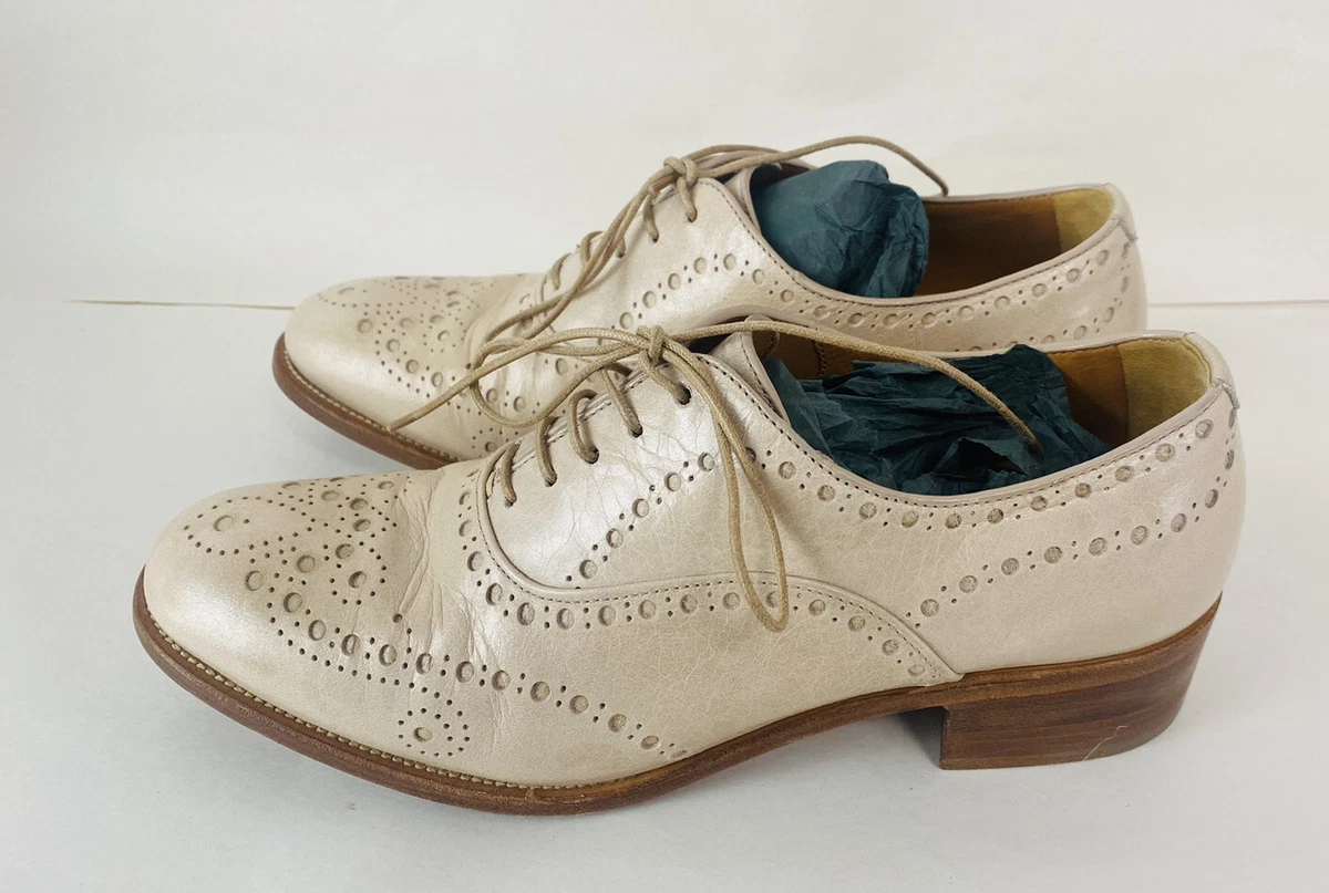 Church s Beige Oxford Brogue Leather Womens Shoes Size UK4