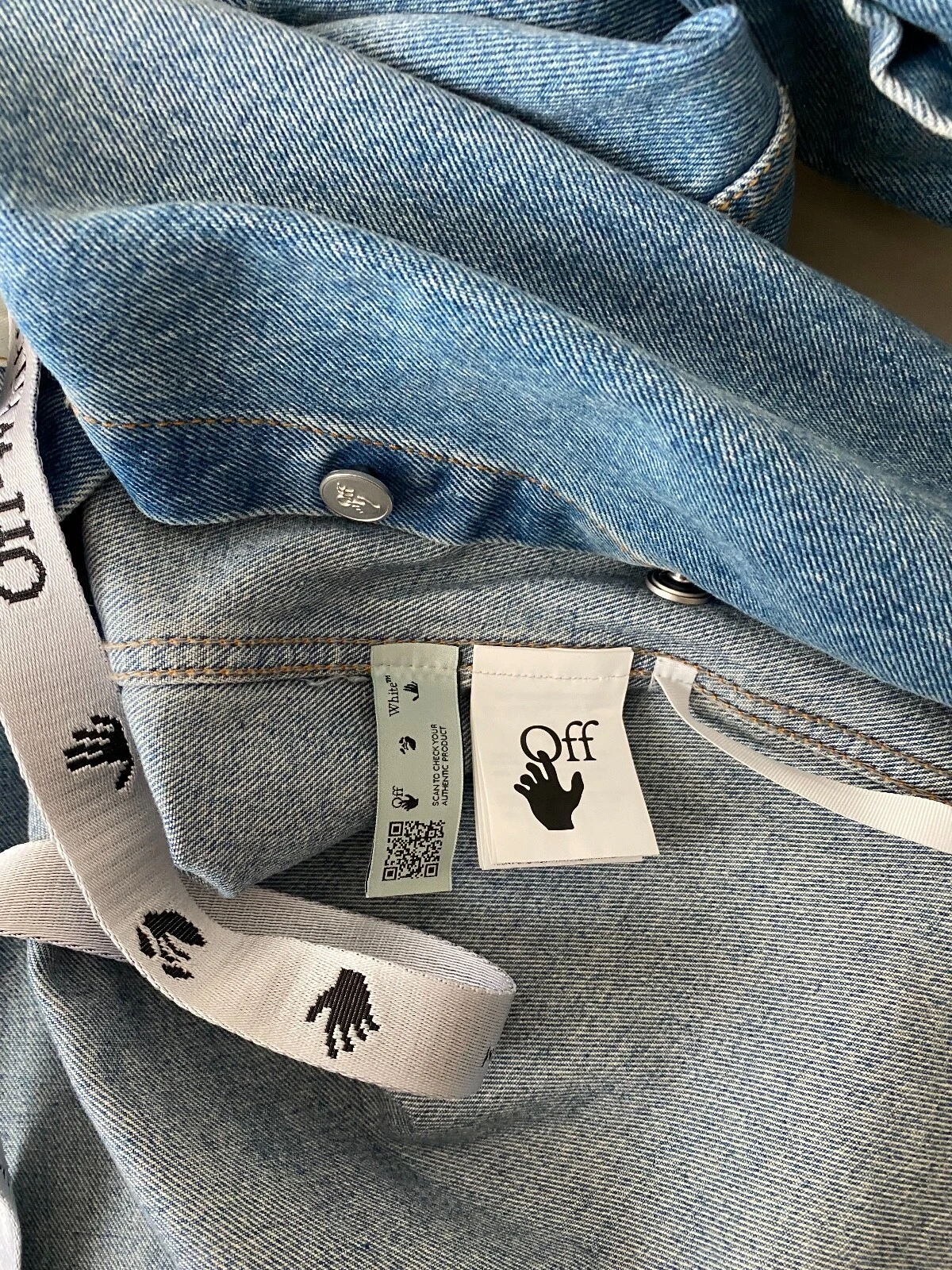 Abito boxy OFF WHITE in denim leggero taglia 40