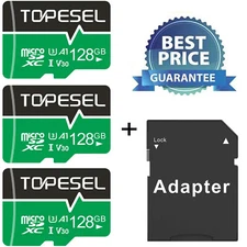 TOPESEL Micro SD Cards 128GB 3Pcs Extreme Micro SDXC TF Cards Memory High Speed