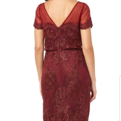 JS Collections Size 4 Burgandy Lace Dress - Picture 2 of 12
