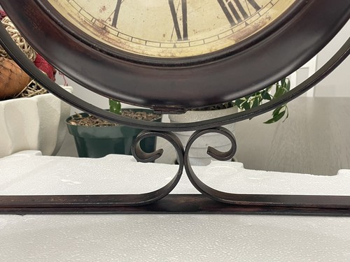 Vintage Double Sided Hanging Wall Clock Wrought Iron Antique - Picture 13 of 17