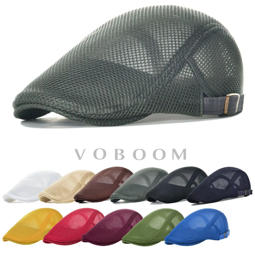 SUMMER MEN'S BREATHABLE MESH IVY CAP BERET NEWSBOY HAT GATSBY CAP CABBIE  FLATCAP