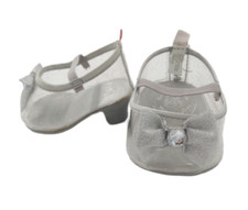 BABW Build a Bear Workshop Silver Clear Cinderella Shoes Heels Glass Slipper