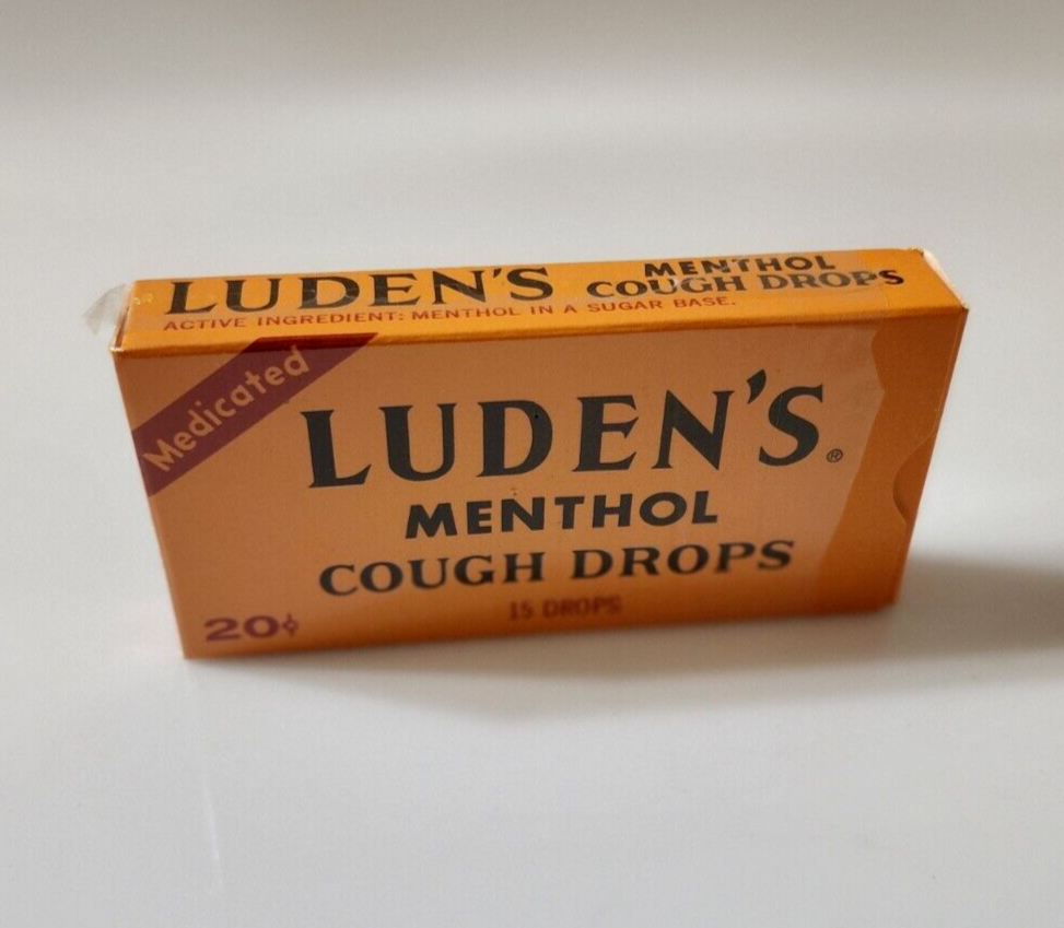 Vintage Luden's Cough Drop Box Menthol Medicated Drops 1970s? 20 cents