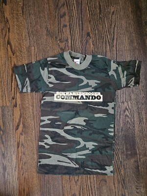 Arnold Schwarzenegger Commando Movie Promo Green T-Shirt Size Small