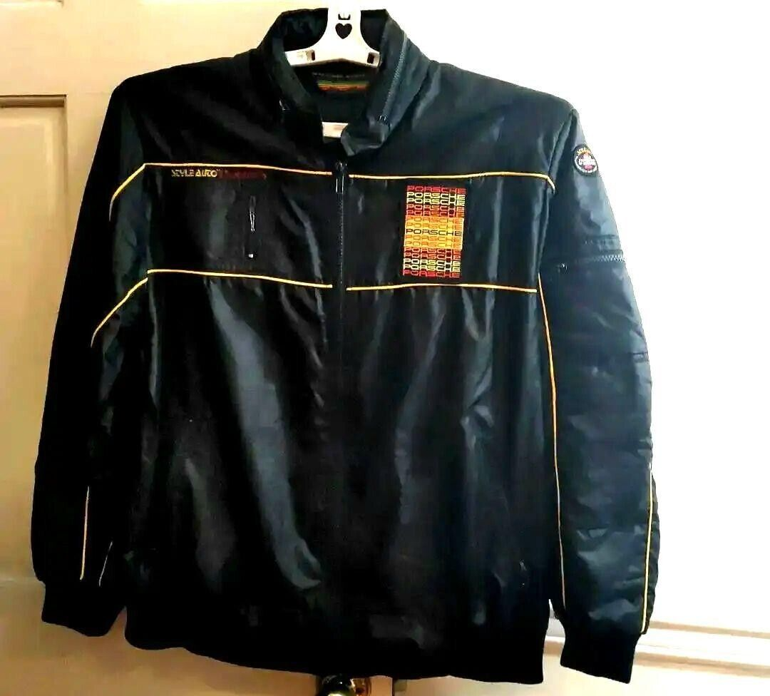 Porsche Style Auto Nylon Jacket Size XL Black World Porsche Style Auto Nylon Jacket Size XL Black World