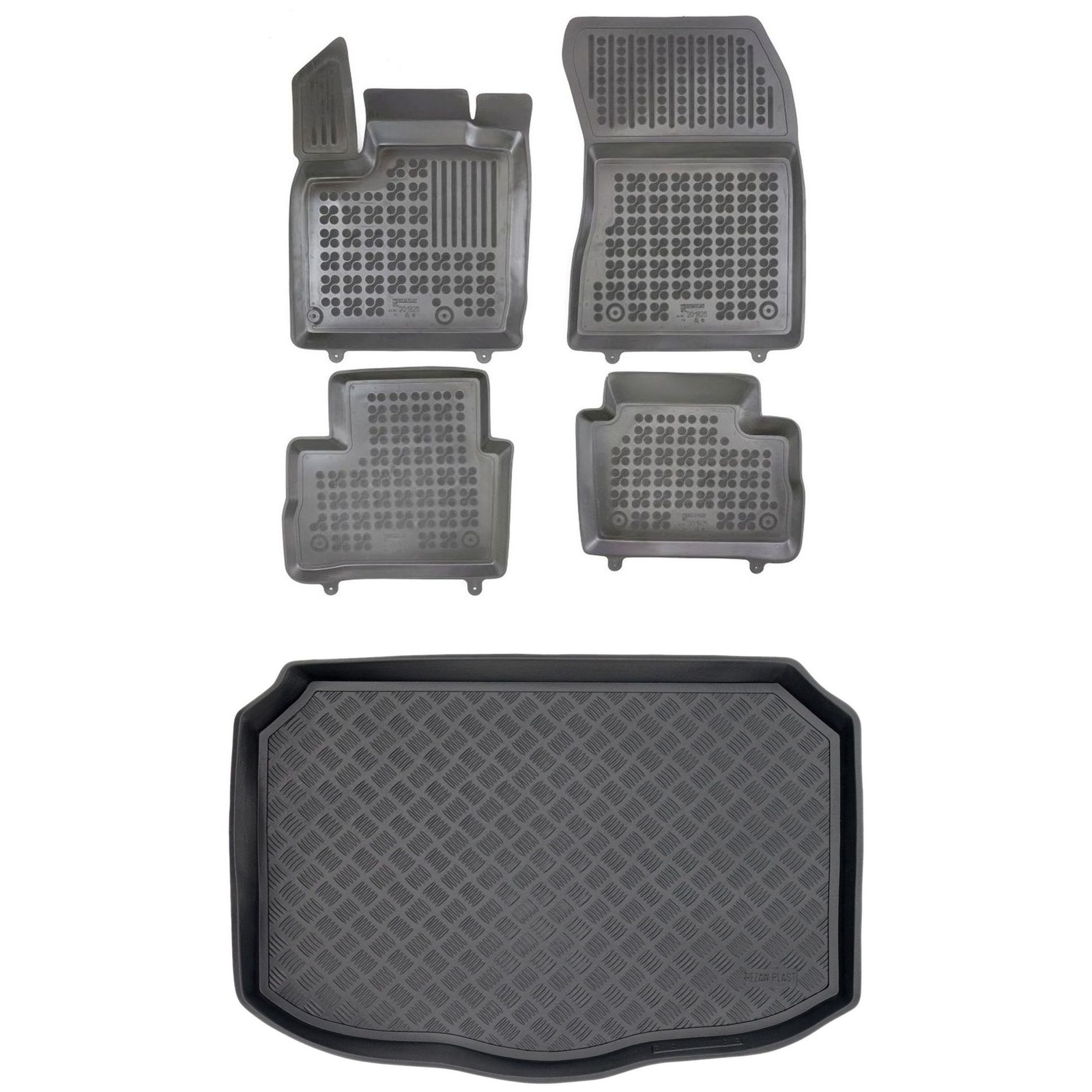 Tapis de sol Nissan Qashqai et coffre PE noir RX18251046-1 Protection auto sur mesure