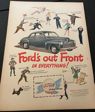 Gray 1946 Ford V8 Super Deluxe - Vintage Original Automotive Print Ad Wall Art Gray 1946 Ford V8 Super Deluxe - Vintage Original Automotive Print Ad Wall Art