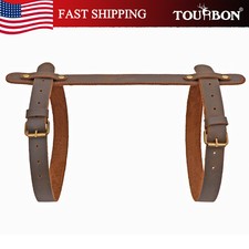 TOURBON Leather Bedroll Rug Strap Motorcycle Travel Picnic Camping Blanket Carry