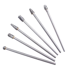 6pcs10mm Rotary Aluminum Cut Burr 6mm 1/4" Shank 150mm Long Reach Carbide Burs