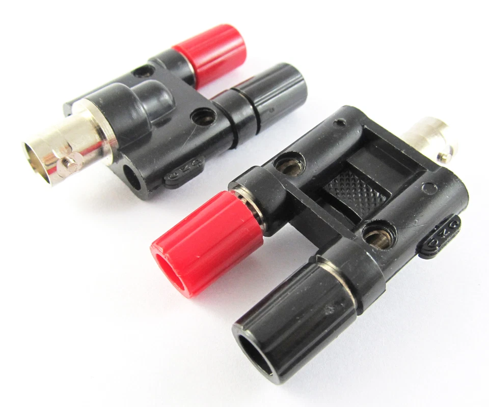 50pcs BNC Female Jack to Dual Twin Banana Female Jack 4mm Binding Post Adapter - Image 2 of 4