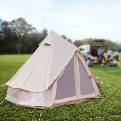 Luxus Wasserdicht Polyester Baumwolle Glocke Zelt Jurte für 4 Jahreszeiten Familie Camping - Bild 3 von 18