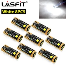 Lasfit 8x T10 LED Interior Light Bulbs 168 192 175 Canbus License Map Dome Door
