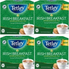 Lot of 4 Tetley Irish Breakfast Premium Black Tea, 80 Bags Each