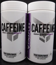 2 Pk FinaFlex Caffeine Energy & Focus Intensifier 100 Caps Ea Exp: 11/26+ New