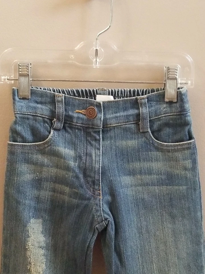 Pantalones de mezclilla con ribete de encaje de terciopelo envejecido Little Mass para niñas talla 4 nuevos sin etiquetas Foto 2 de 4