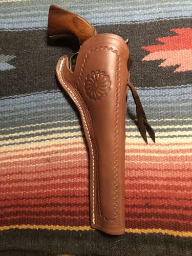 FITS Colt 1851 1861 Navy Black Powder 7.5" Western Leather Holster Slim Border