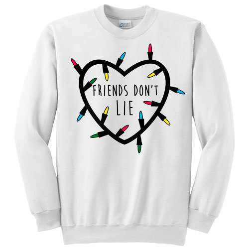 Felpa donna Friends don't lie, Stranger inspired, Undici, Eleven, bianca |  eBay