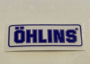 OHLINS Replacement Clear Vinyl Decals/Stickers (Set Of 4) - Small, 43mm X 17mm, Blue & Clear