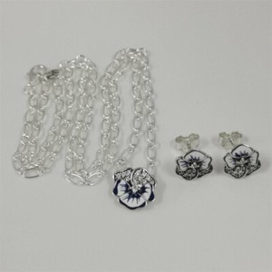 pandora Blue Pansy Jewelry Set #47cm