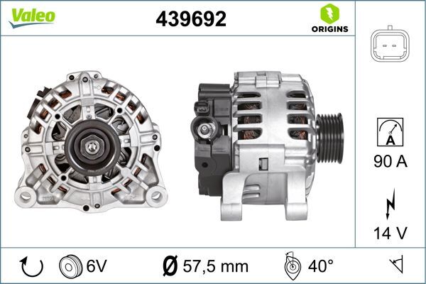 Valeo 439692 Generator FüR CitroËN Fiat Lancia Peugeot-image