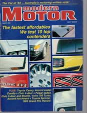 MODERN MOTOR, March 1984, Accord Hatchback v Toyota Sprinter etc.