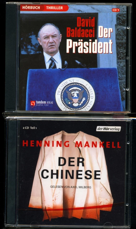 2 Hörbücher★David BALDACCI•DER PÄSIDENT-3-CD★PLUS:★H. MANKELL•DER CHINESE-7-CD★ - Bild 1 von 3