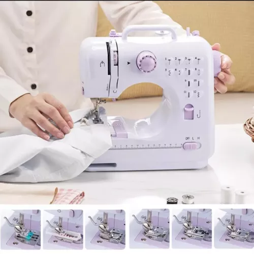 Electric Sewing Machine Portable Mini 12 Stitches Pedal Household for Beginner - Picture 3 of 15