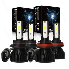 4x 9005 H11 Combo LED Headlight High Low Beam Bulbs Kit 6000K Super White Bright