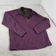 Tommy Bahama Men's Medium Quarter Zip  Reversible Maroon Brown LS Pullover