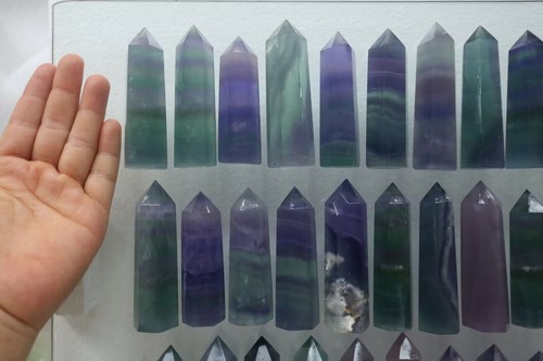 3360g 33pcs Natural Beautiful Fluorite Quartz Crystal Tower Healing - Picture 2 of 7