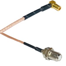 RG316 SMB MALE ANGLE to F FEMALE RF Cable Rapid-SHIP LOT