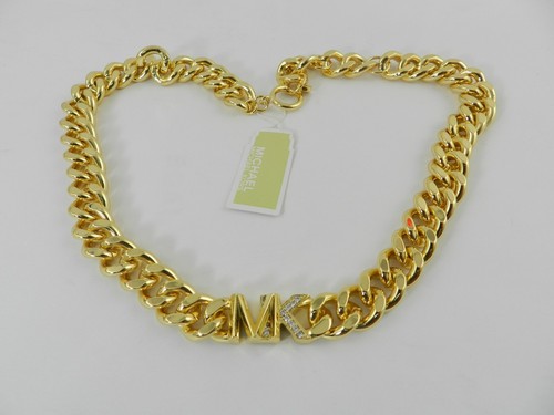 Michael Kors Women's Statement Link Necklace 14K Gold Plated Brass