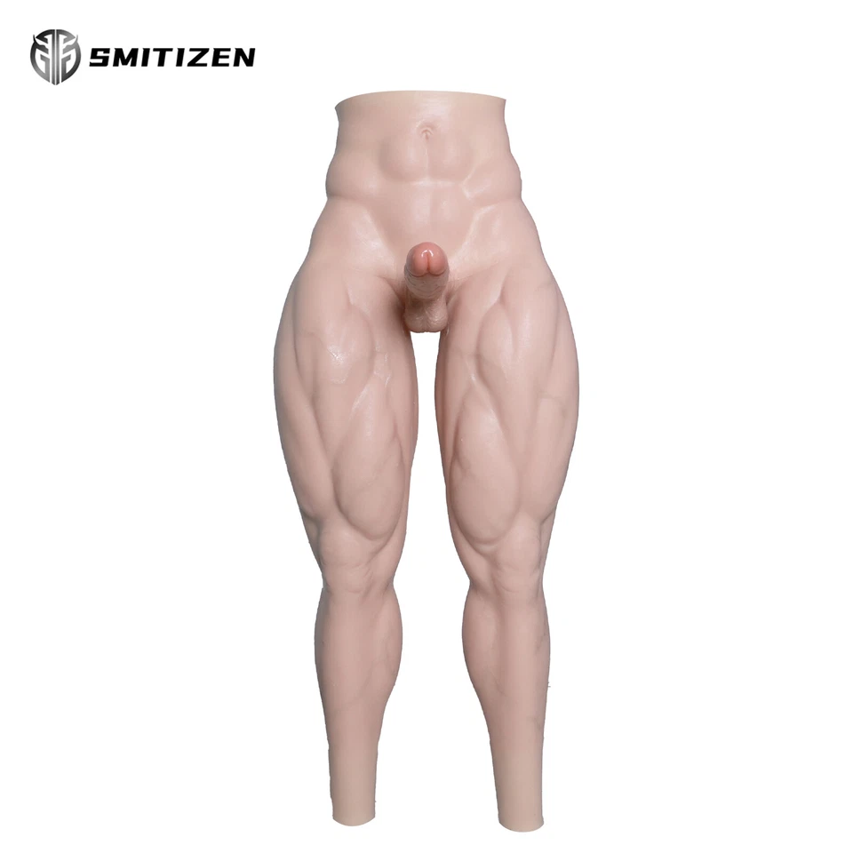 Smitizen Silicone Muscle Pants with fake Penis Body suit Men musclar legs bdsm - Photo 4/4