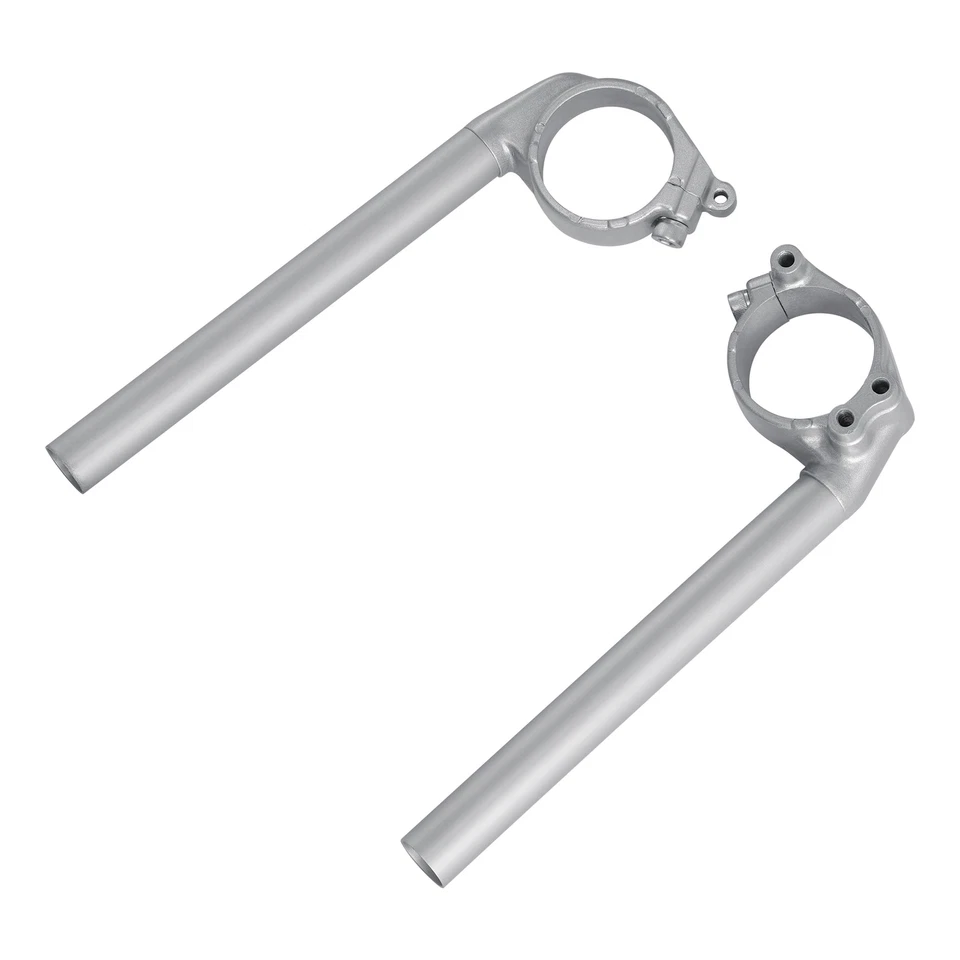Un par de clips de manillar de aluminio plateados aptos para Yamaha YZF R1 2004-2008 Foto 4 de 4