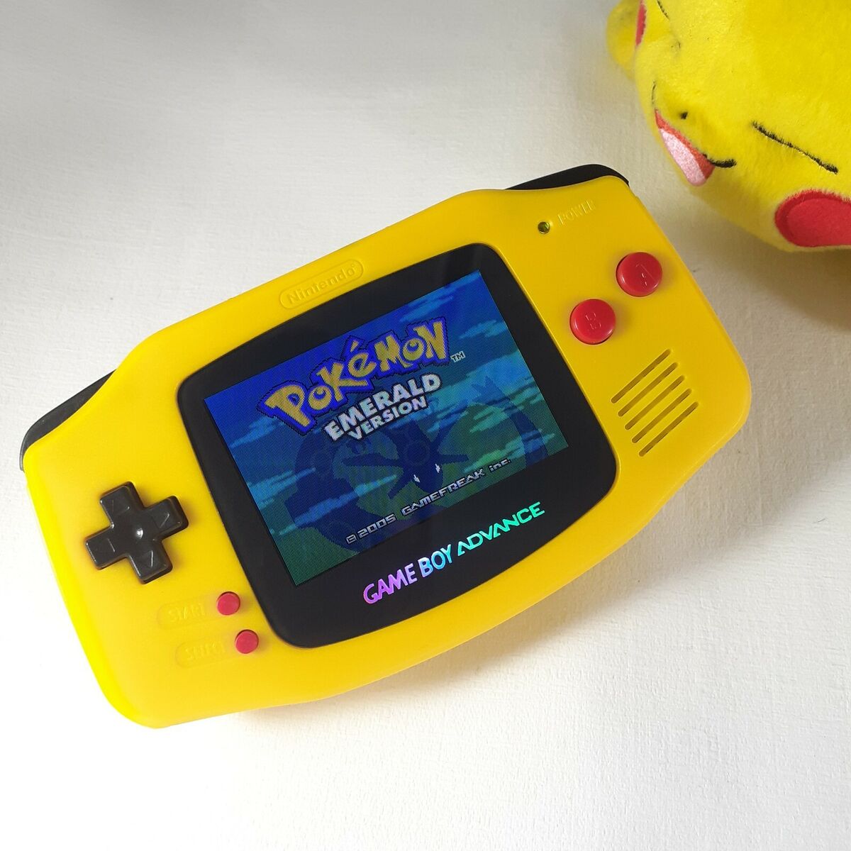 Nintendo Gameboy Advance GBA Yellow Pokemon IPS Backlit Custom Mod Console