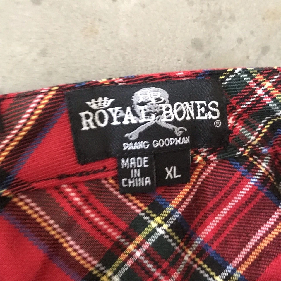 Falda Royal Bones Daang Goodman X-Grande Tartán Cuadros Gótico Punk Emo Grunge Navidad Foto 3 de 4