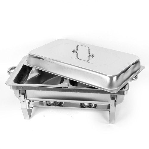 Scaldavivande Acciaio Inox 7,5L Scaldavivande Contenitore Catering Buffet Festa 2 Padelle - Foto 7 di 15