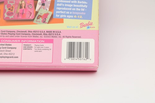 Mattel Bicycle Barbie Playing Cards With Collectors Tin 2 Complete Decks - Picture 6 of 6