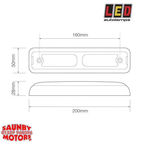 LED Autolamps 200CSTIME Slim-Line Compact Combination Lamp 200MM Chrome  12v~24v