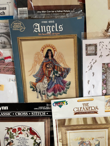 Large Lot of Counted Cross Stitch Fireman Prayer Waiting Daddy Angels The Gleane - Picture 4 of 21