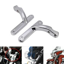 Chrome Turn Signal Spot Light Bracket For Harley Road King Classic EFI FLHRCI