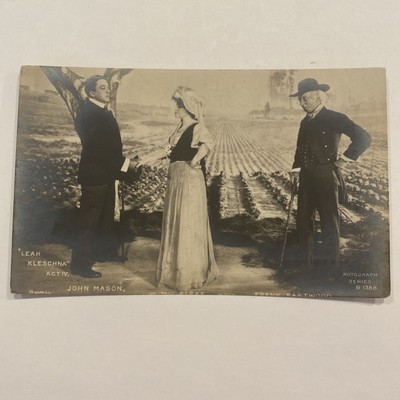 Vtg Postcard RPPC acting scene John Mason, Frank Eastwood, M Fiske