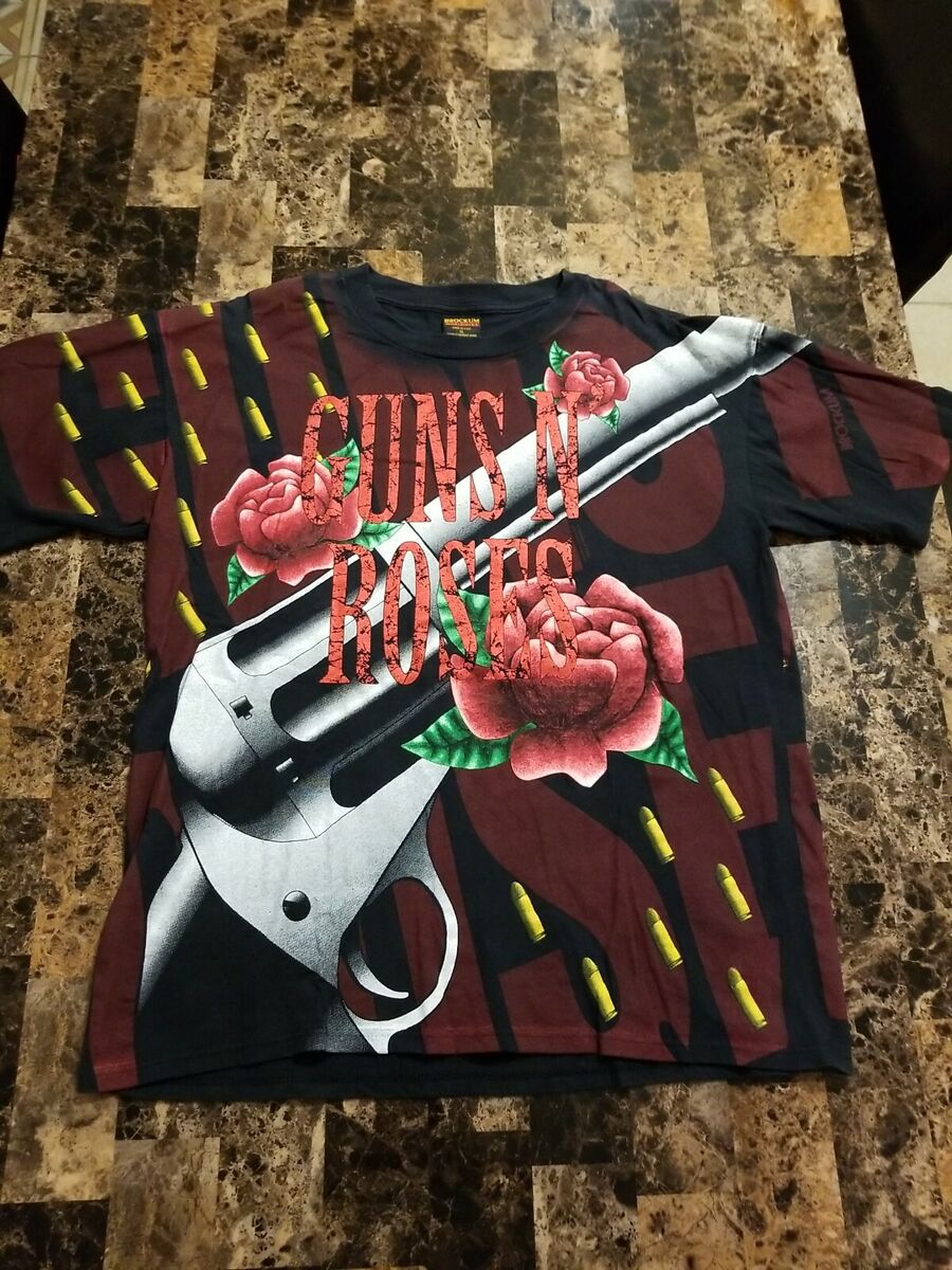 Vintage 1993 Brockum Guns N' Roses All Over Print Shirt XL Vintage 1993 Brockum Guns N' Roses All Over Print Shirt XL