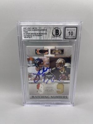 Drew Brees Jim McMahon Signed 2007 Leaf Limited Game Worn Jersey Beckett 10 Auto