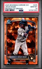 2025 Bowman Chrome ORANGE SAPPHIRE Jesus Made /25 - PSA 10 - POP 1