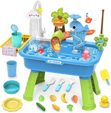 Water Table for Toddlers 1-3 with Electric Water Pump, Sand and Water Table for